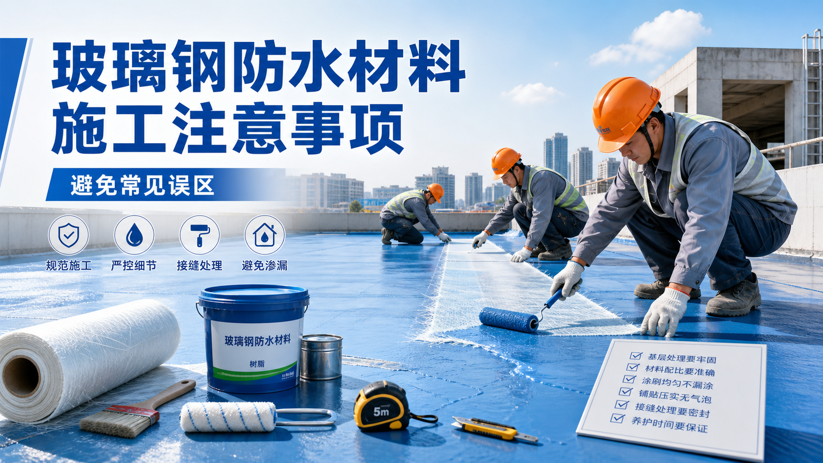 玻璃钢防水材料施工注意事项，避免常见误区 锡林郭勒 版